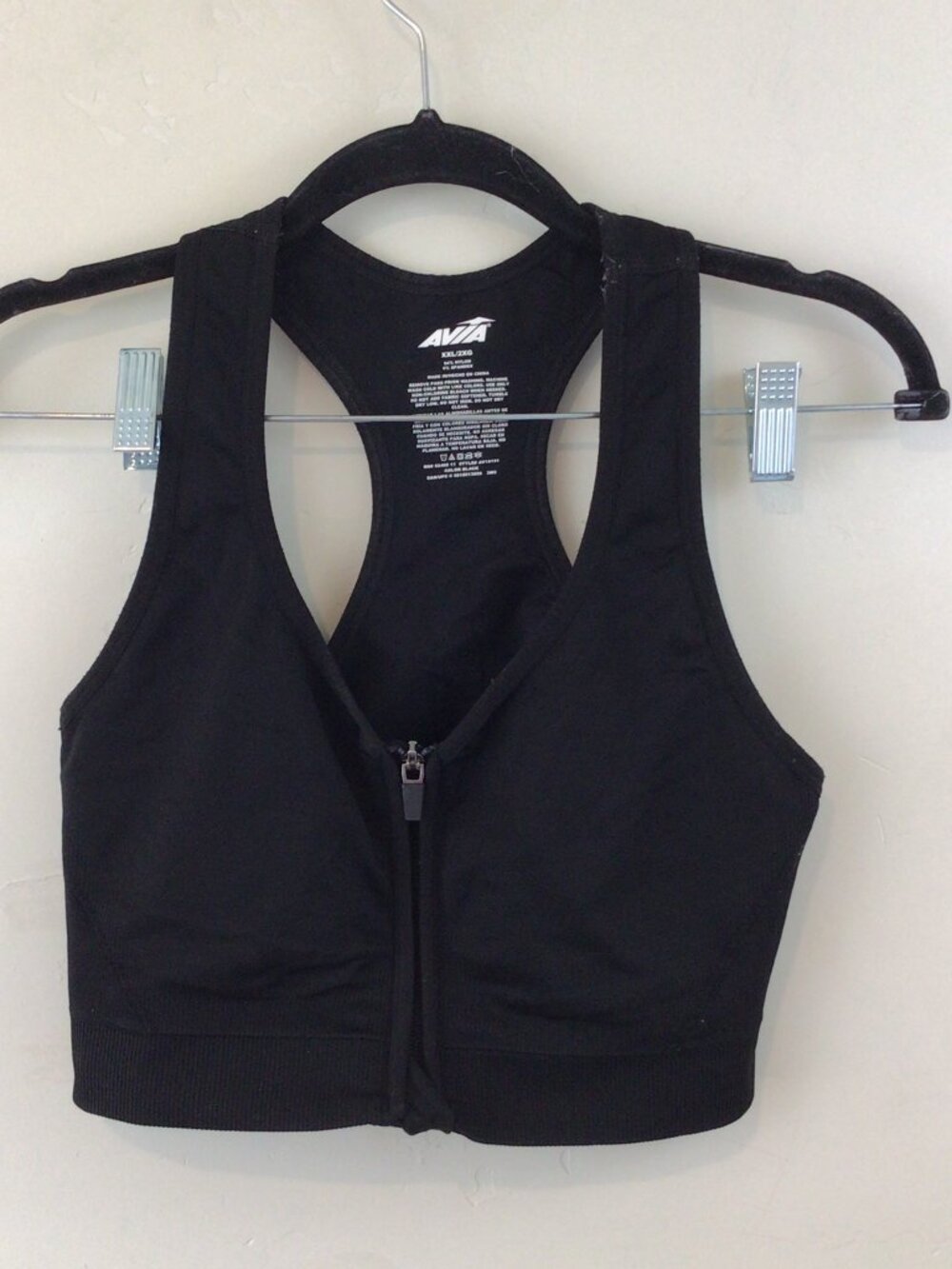 Avia Black Zip Up Sports Bra